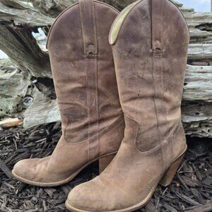 Jessica Simpson Distressed Leather Western Cowboy Cowgirl Boots Women 7 NARROW